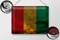 Blechschild Flagge Guinea 40x30cm Flag of Guinea Rost