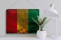 Blechschild Flagge Guinea 40x30cm Flag of Guinea Rost