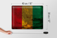 Blechschild Flagge Guinea 40x30cm Flag of Guinea Rost