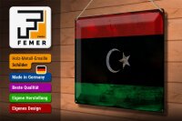 Blechschild Flagge Libyen 40x30cm Flag of Libya Rost