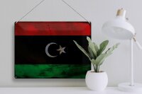 Blechschild Flagge Libyen 40x30cm Flag of Libya Rost