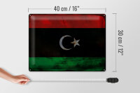 Blechschild Flagge Libyen 40x30cm Flag of Libya Rost