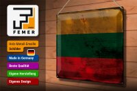 Blechschild Flagge Litauen 40x30cm Flag of Lithuania Rost