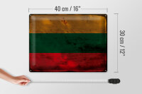 Blechschild Flagge Litauen 40x30cm Flag of Lithuania Rost