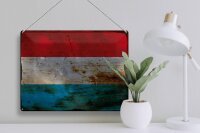 Blechschild Flagge Luxemburg 40x30cm Flag Luxembourg Rost