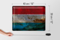 Blechschild Flagge Luxemburg 40x30cm Flag Luxembourg Rost