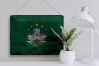 Blechschild Flagge Macau 40x30cm Flag of Macau Rost