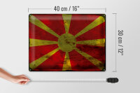 Blechschild Flagge Mazedonien 40x30cm Flag Macedonia Rost