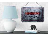 Blechschild Spruch 18x12cm Gestern hier noch aufgeräumt