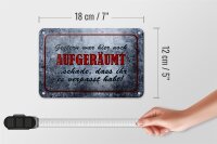 Blechschild Spruch 18x12cm Gestern hier noch aufgeräumt