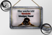 Blechschild Hinweis 18x12cm Vorsicht bissiger Hund