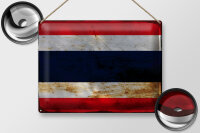 Blechschild Flagge Thailand 40x30cm Flag of Thailand Rost