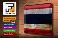 Blechschild Flagge Thailand 40x30cm Flag of Thailand Rost