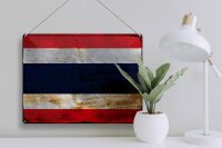 Blechschild Flagge Thailand 40x30cm Flag of Thailand Rost
