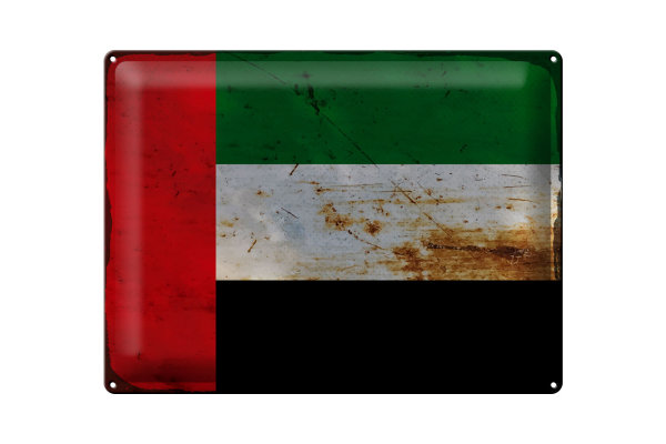 Blechschild Flagge Arabische Emirate 40x30cm Flag Rost