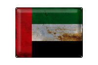 Blechschild Flagge Arabische Emirate 40x30cm Flag Rost