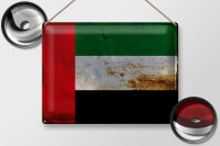 Blechschild Flagge Arabische Emirate 40x30cm Flag Rost