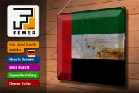 Blechschild Flagge Arabische Emirate 40x30cm Flag Rost