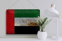 Blechschild Flagge Arabische Emirate 40x30cm Flag Rost