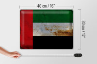 Blechschild Flagge Arabische Emirate 40x30cm Flag Rost