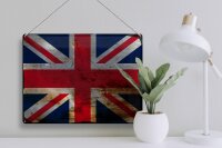 Blechschild Flagge Union Jack 40x30cm United Kingdom Rost