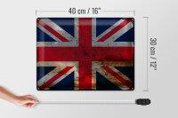 Blechschild Flagge Union Jack 40x30cm United Kingdom Rost
