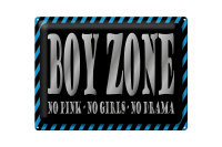 Blechschild Spruch 40x30cm Boy Zone no pink girls no drama