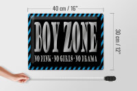 Blechschild Spruch 40x30cm Boy Zone no pink girls no drama