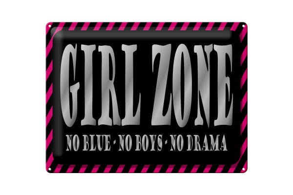 Blechschild Spruch 40x30cm Girl Zone no blue no boys no