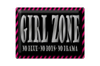 Blechschild Spruch 40x30cm Girl Zone no blue no boys no