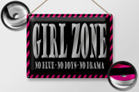 Blechschild Spruch 40x30cm Girl Zone no blue no boys no