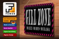 Blechschild Spruch 40x30cm Girl Zone no blue no boys no