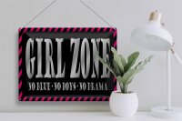 Blechschild Spruch 40x30cm Girl Zone no blue no boys no