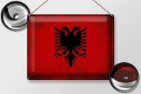 Blechschild Flagge Albanien 40x30cm Flag Albania Vintage
