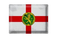 Blechschild Flagge Alderneys 40x30cm Flag Alderney Vintage