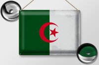 Blechschild Flagge Algerien 40x30cm Flag Algeria Vintage