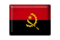 Blechschild Flagge Angolas 40x30cm Flag of Angola Vintage