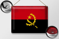 Blechschild Flagge Angolas 40x30cm Flag of Angola Vintage