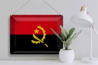 Blechschild Flagge Angolas 40x30cm Flag of Angola Vintage