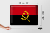 Blechschild Flagge Angolas 40x30cm Flag of Angola Vintage