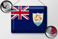 Blechschild Flagge Anguillas 40x30cm Flag Anguilla Vintage