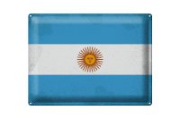 Blechschild Flagge Argentinien 40x30cm Argentina Vintage