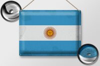 Blechschild Flagge Argentinien 40x30cm Argentina Vintage