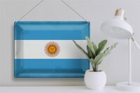 Blechschild Flagge Argentinien 40x30cm Argentina Vintage