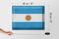 Blechschild Flagge Argentinien 40x30cm Argentina Vintage