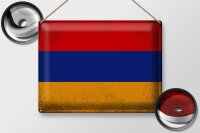 Blechschild Flagge Armenien 40x30cm Flag Armenia Vintage