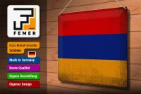 Blechschild Flagge Armenien 40x30cm Flag Armenia Vintage