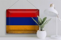 Blechschild Flagge Armenien 40x30cm Flag Armenia Vintage