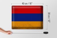 Blechschild Flagge Armenien 40x30cm Flag Armenia Vintage