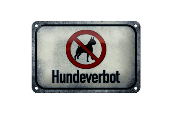 Blechschild Hinweis 18x12cm Hund Hundeverbot